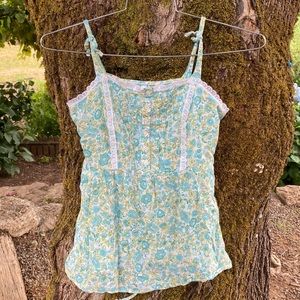 Delicate Floral Anchor Blue XL babydoll camisole